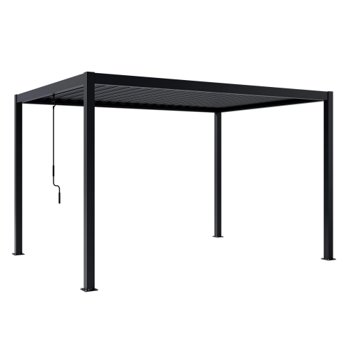 Zestaw Pergola ogrodowa tarasowa aluminiowa NORDVIC Skyline 3 x 4 m Antracyt + Żaluzja 123cm